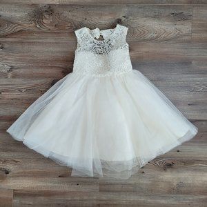 Ivory Lace Tulle Toddler Flower Girl Dress
